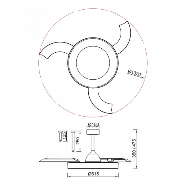 Светильник с вентилятором Mantra Niseko Fan 9058
