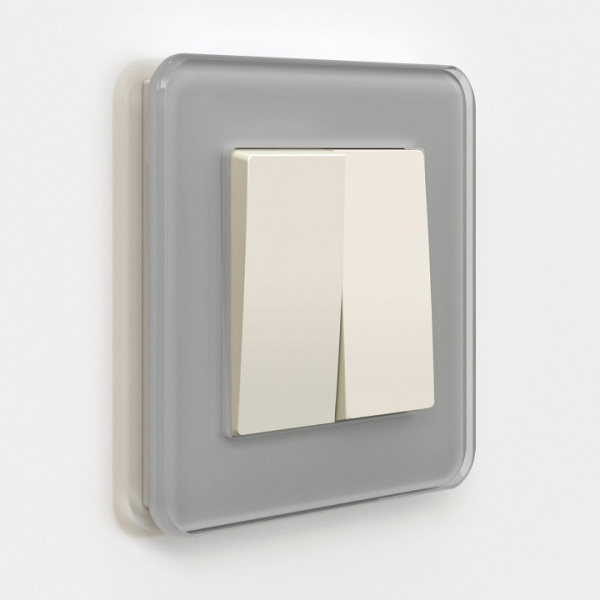 Выключатель двухклавишный без рамки Werkel айвори матовый W1120062