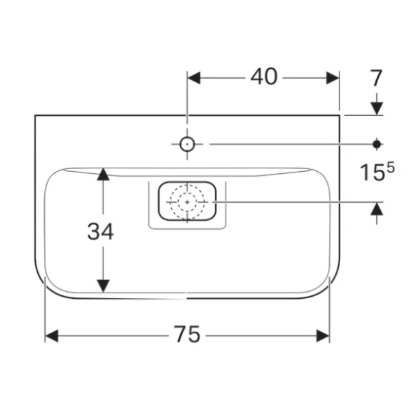Раковина 80x48 см Geberit myDay 125480600