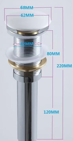 Донный клапан Aquanet 00330950 белый