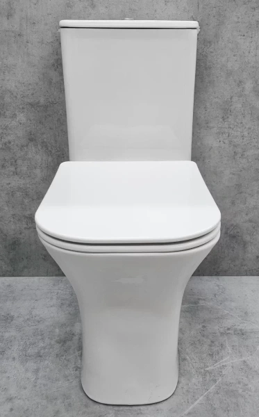 Унитаз-компакт CeramaLux 1215-P безободковый, с сиденьем микролифт, белый