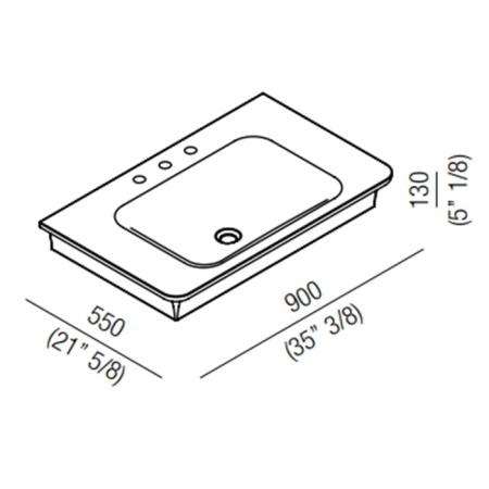 Раковина Agape Novecento XL 55 ACER10703RBB *3