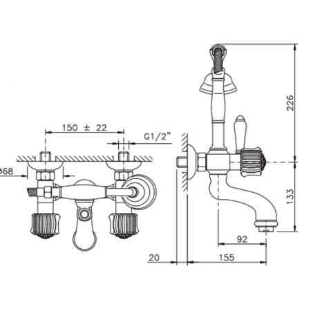 Смеситель для ванны Nicolazzi Onice 2101CR09O