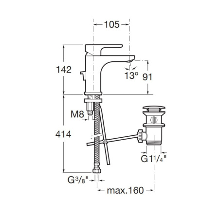 Смеситель для раковины Roca L20 A5A3A09C0M