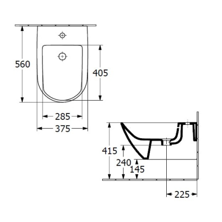 Подвесное биде Villeroy&Boch Antao 541100RW альпийский белый