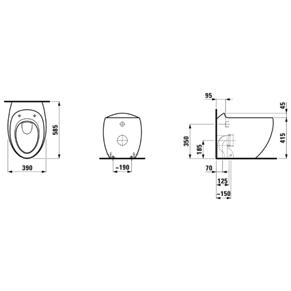 Унитаз приставной Laufen Alessi One 8.2197.1.400.000.1