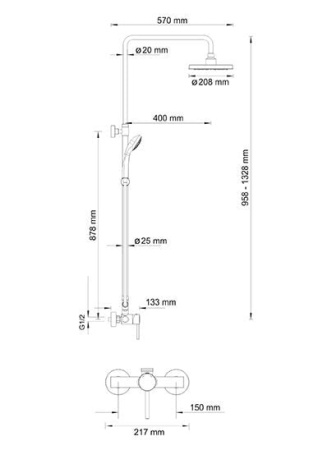 Душевая стойка WasserKRAFT A12202