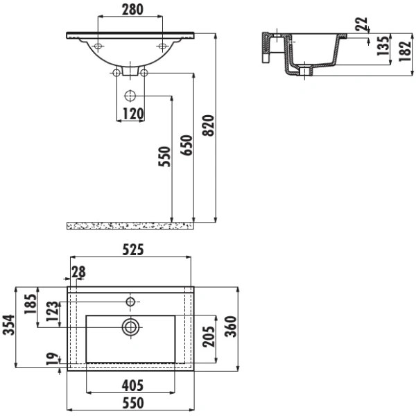 Раковина 55x36 см Creavit Su SU055-00CB00E-0000
