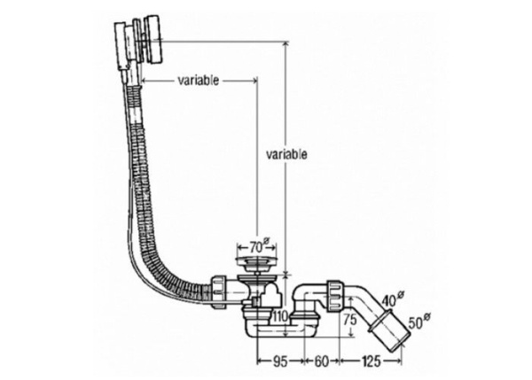 Слив-перелив для ванны Viega Simplex 595678
