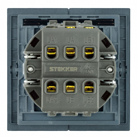 Переключатель двухклавишный без рамки Stekker Мия 50448