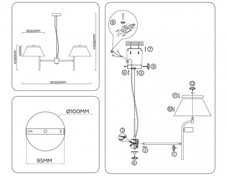 Подвесная люстра Ambrella Light LH LH72453