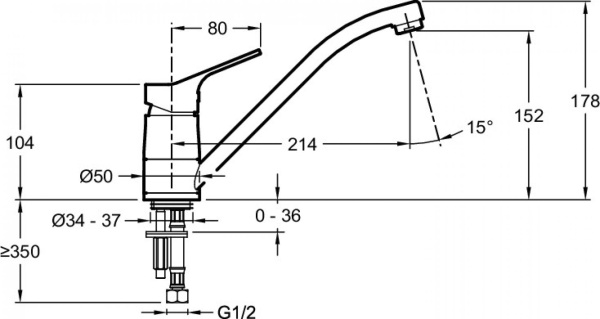 Смеситель для кухни Jacob Delafon Brive E78115-CP хром