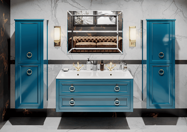 Пенал Bagno Piu Vintage 48 VNS-3-175-39 DX + BU 013.80.Con Oro глянцевый океан/золото