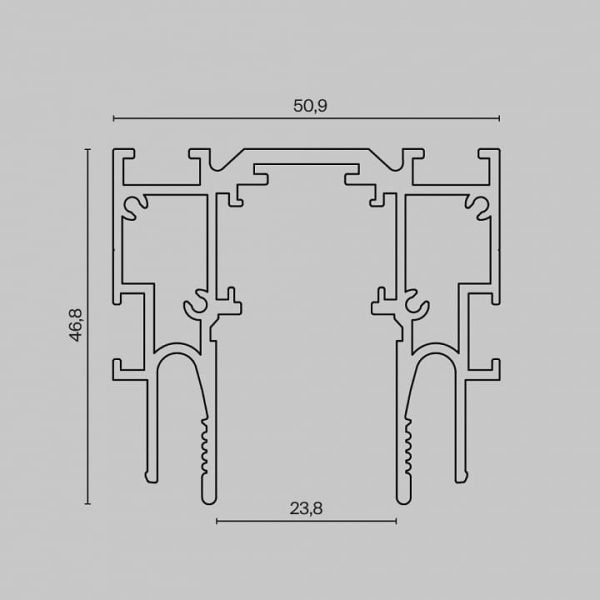 Трек встраиваемый Maytoni Technical Шинопроводы Эксилити TRX034-SCCL-422B