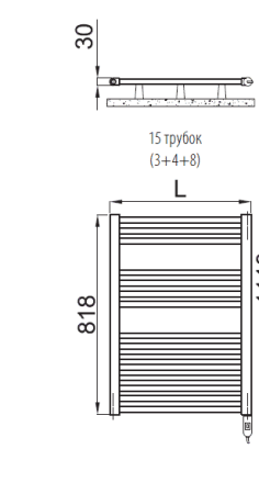 Полотенцесушитель электрический Irsap Ares 58x81.8 EIS058KK1IR01NNN черный