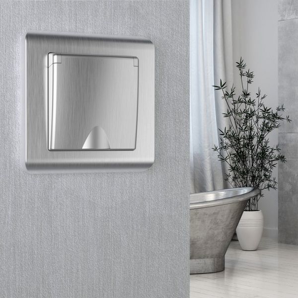 Розетка двойная с заземлением, без рамки Werkel графит рифленый W1172004