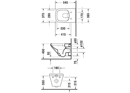 Подвесной унитаз Duravit DuraStyle 25380900001-WG