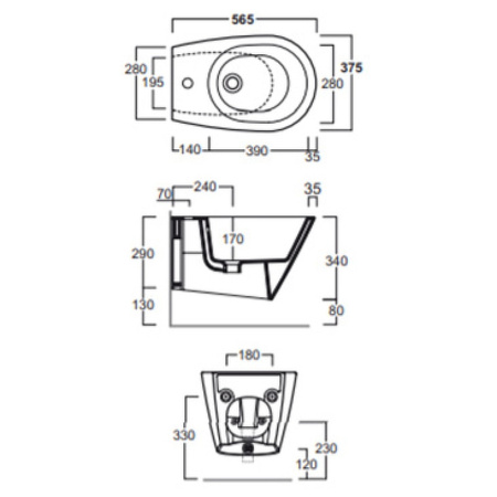 Подвесное биде Simas Gambassi GA19bi*1