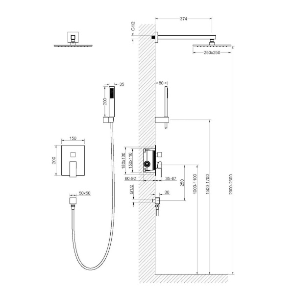 Душевой гарнитур Timo Selene SX-2069/16SM белый матовый