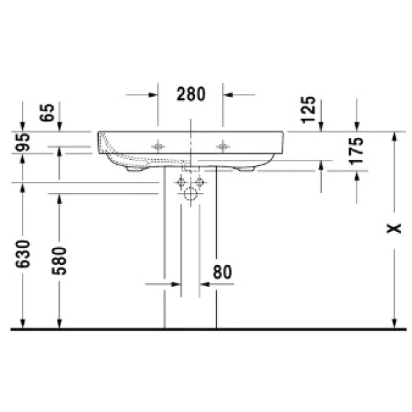 Раковина 80x52,5 см Duravit Happy D.2 2316800000