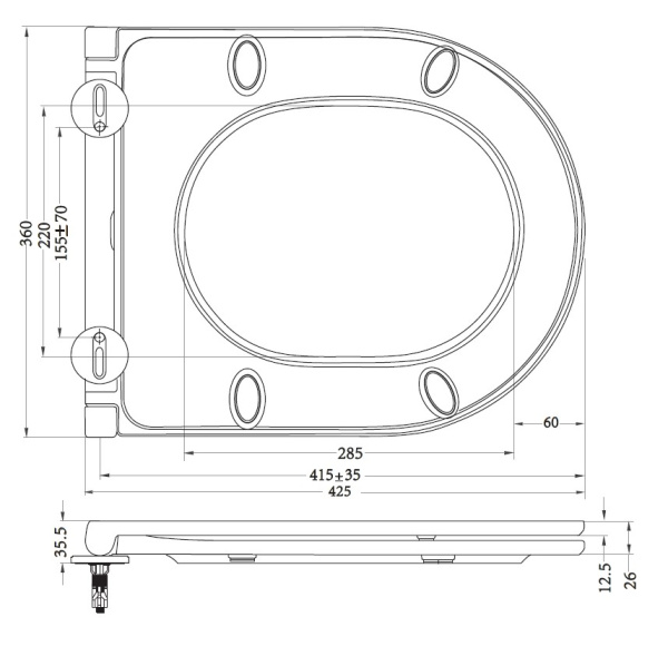 Сиденье для унитаза BelBagno Tre BB8001SC