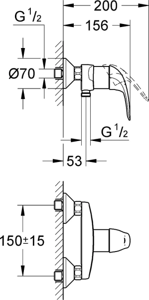 Смеситель Grohe Euroeco 32740000 для душа