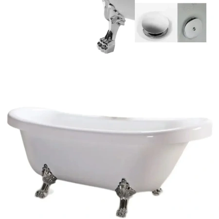 Акриловая ванна Ceruttispa Classic CT9323 157x77 см, отдельностоящая, белый
