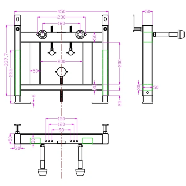 Монтажный элемент для биде Timo TWB-02