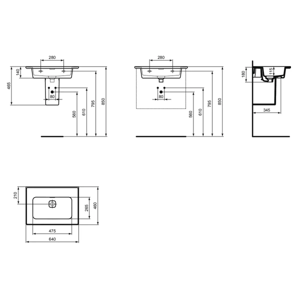 Раковина 60x46 см Ideal Standard Strada II T363301