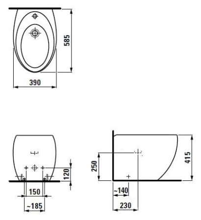 Биде напольное Laufen Alessi 3297.1