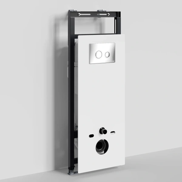 Инсталляция для унитаза WasserKRAFT Salm 27 27TLT.010.ME.WH.CH01 с кнопкой смыва, хром