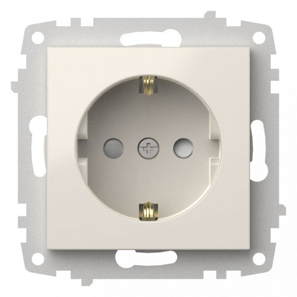 Розетка с заземлением и со шторкой без рамки Elbi Eleсtriс Zena Vega 609-010200-243