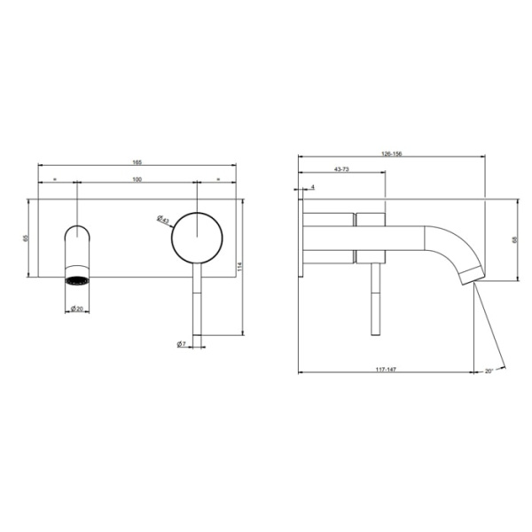 Смеситель для раковины Gessi 316 54088#299 черный