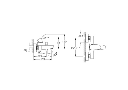 Смеситель для ванны и душа Vitra Flow Round A43057EXP