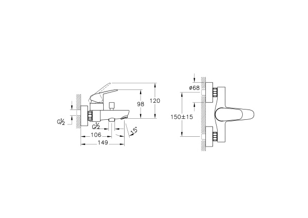 Смеситель для ванны и душа Vitra Flow Round A43057EXP