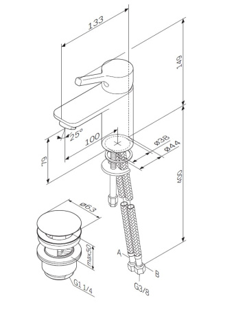Смеситель для раковины AM.PM X-Joy F85B82100
