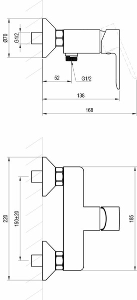Смеситель для душа Ravak Solar SL 032.00CR X070486