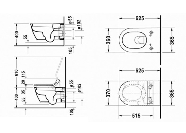 Подвесной унитаз Duravit Darling New 2544590000
