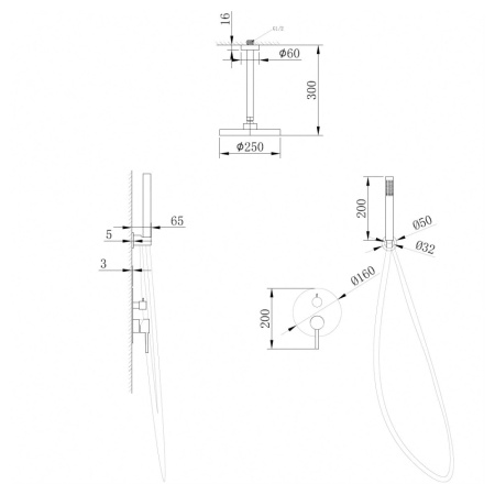 Душевой комплект Abber Emotion AF8821G золото матовое