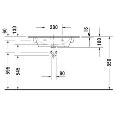 Раковина 83x40 см Duravit ME by Starck 2342830000