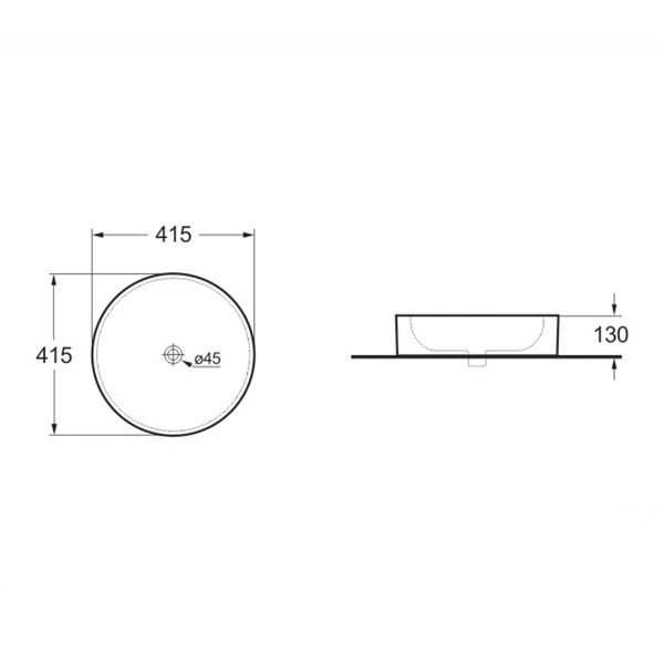Раковина Vincea 45 см VBS-104MB черный