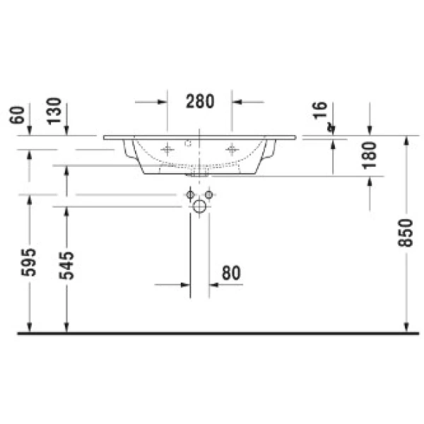 Раковина 83x40 см Duravit ME by Starck 2342830000