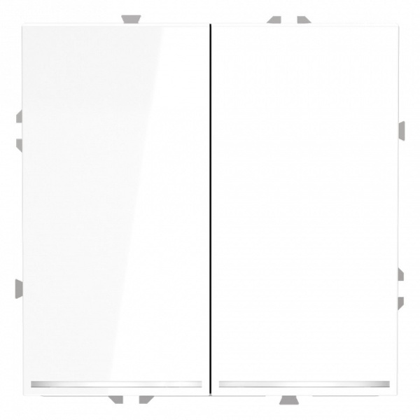 Выключатель двухклавишный с подсветкой без рамки Voltum S70 VLS020201