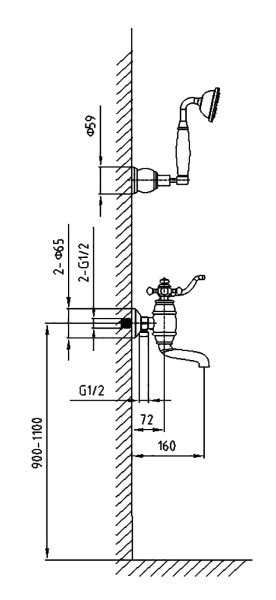 Смеситель для ванны Timo Lina 7034/00Y с душем