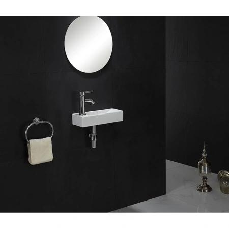 Раковина CeramaLux 9048FR 38x14,5 см R, рукомойник, белый
