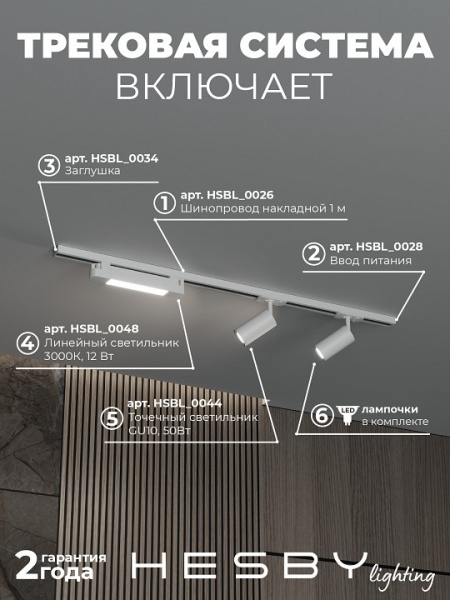Комплект трековый Hesby Lighting Skylite №5 HSBL_kompl_S005_NI1W3K