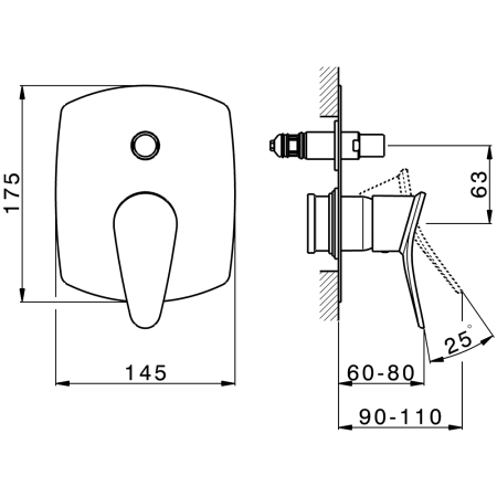 Смеситель для душа Huber Harlock HC0030006T