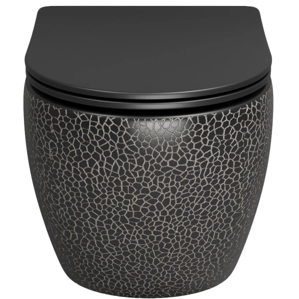 Унитаз подвесной Grossman GR-4411BBLS безободковый, с сиденьем микролифт, черный