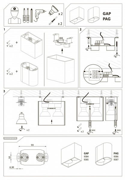 Накладной светильник Nowodvorski Gap 9384