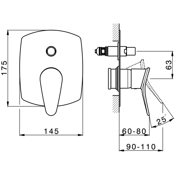 Смеситель для душа Huber Harlock HC0030006T
